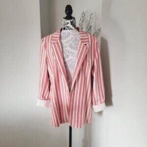 Blazer Jacket Summer Nautical Size 16+  Red White Stripe